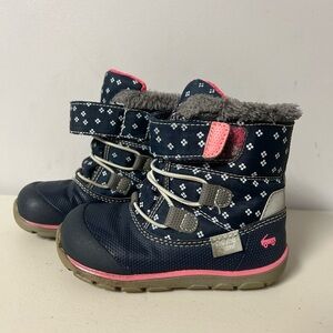 See Kai Run Navy and Pink Toddler Boots